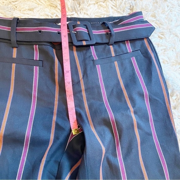 Anthropologie | The Essential Slim Cropped Cotton Blend Trousers With Belt 0 - Picture 10 of 11